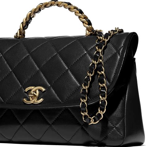 chanel flap bag with top handle calfskin|chanel calfskin vs lambskin.